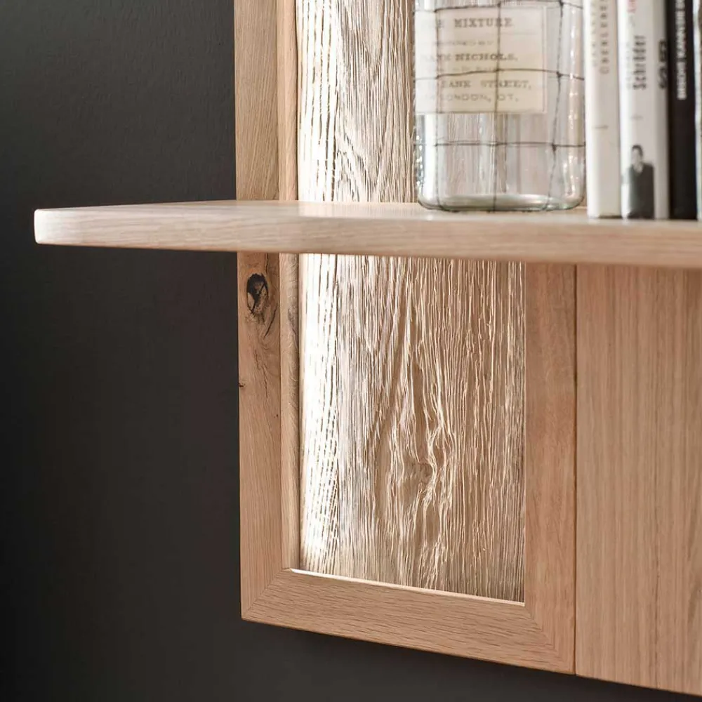 Wohnen Wohnzimmerschränke|Wohnwände*Eiche Bianco Wohnwand Set 320cm - Crokas (dreiteilig)