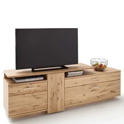 Wohnen Wohnzimmerschränke|Wohnwände*Eiche Bianco Wohnwand Set 320cm - Crokas (dreiteilig)