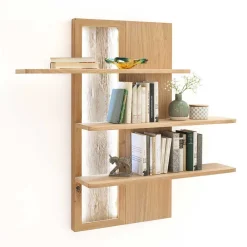 Wohnen Wohnzimmerschränke|Wohnwände*Eiche Bianco Wohnwand Set 320cm - Crokas (dreiteilig)