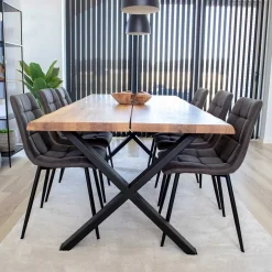 Wohnen Küchen-Essgruppen|Esszimmer Komplett*Eiche Esstisch & 6 Polsterstühle - Tricky (siebenteilig)