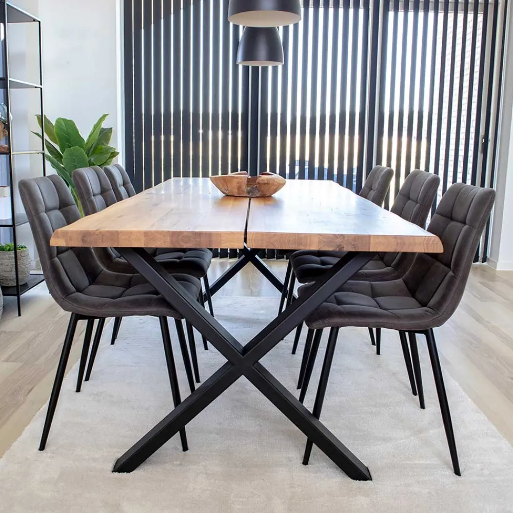 Wohnen Küchen-Essgruppen|Esszimmer Komplett*Eiche Esstisch & 6 Polsterstühle - Tricky (siebenteilig)