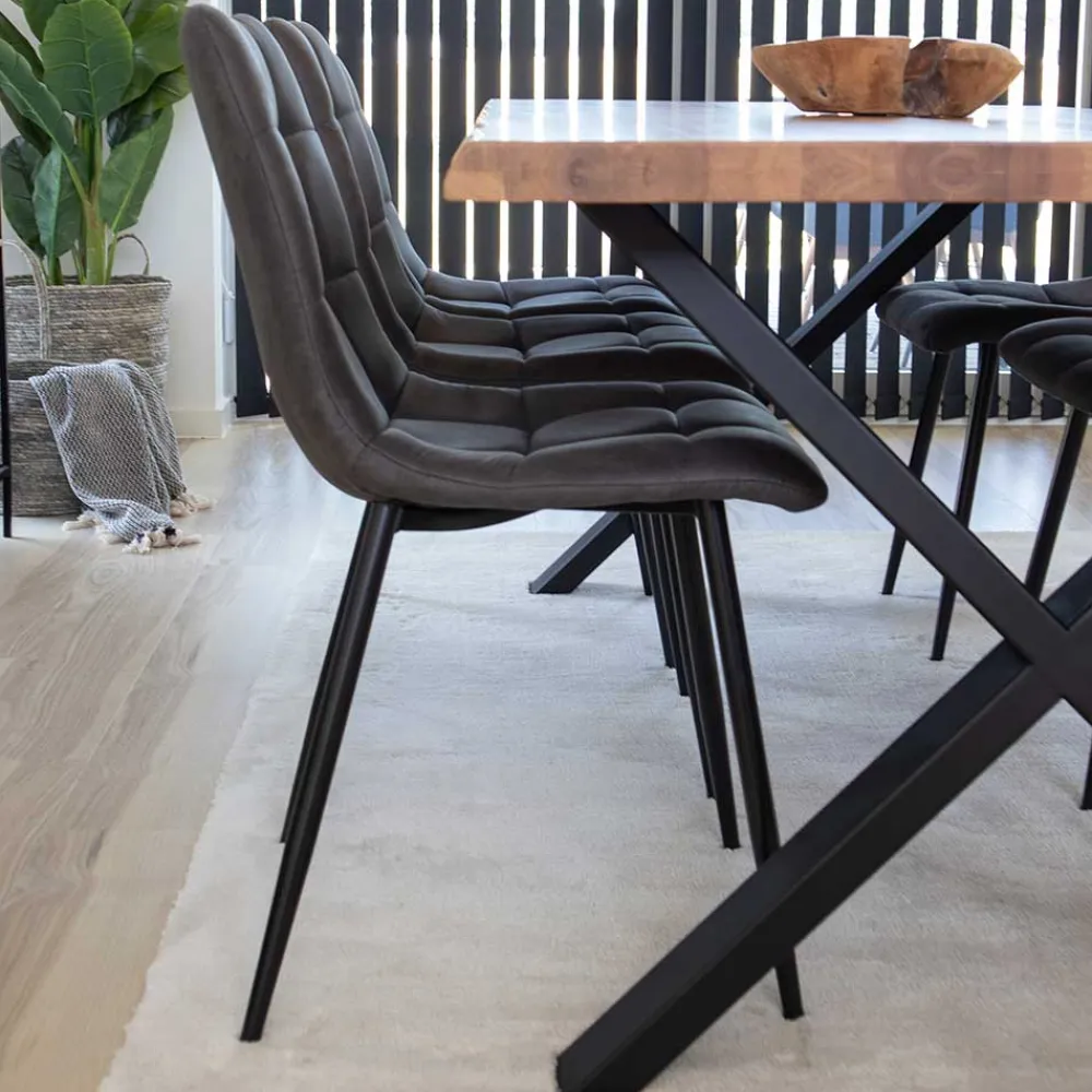 Wohnen Küchen-Essgruppen|Esszimmer Komplett*Eiche Esstisch & 6 Polsterstühle - Tricky (siebenteilig)