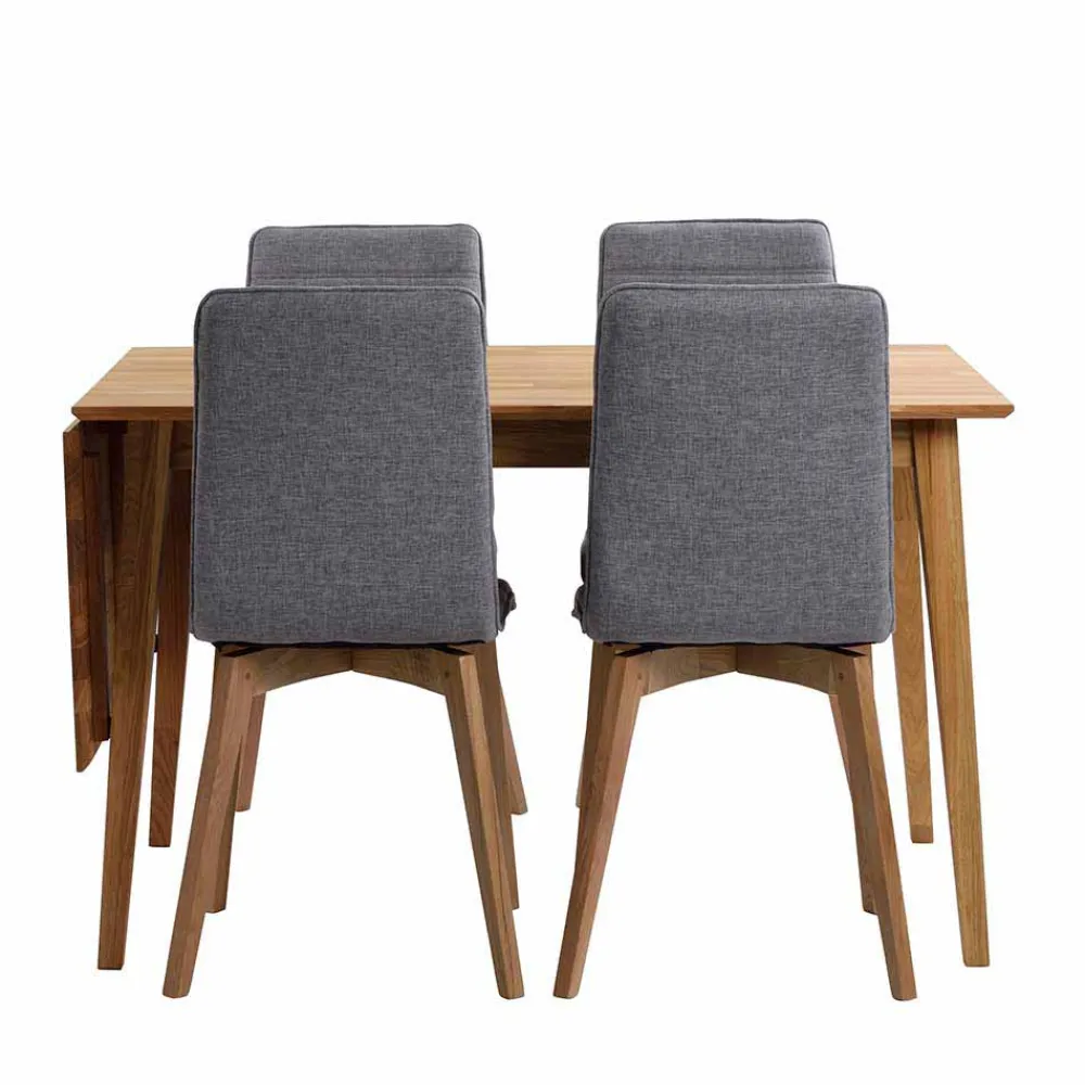 Wohnen Küchen-Essgruppen|Esszimmer Komplett*Eiche Esstisch Set mit Polsterstühlen - Number (fünfteilig)