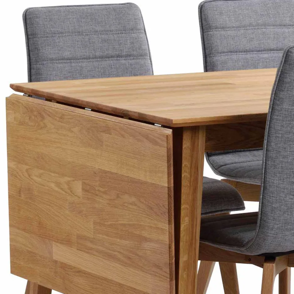 Wohnen Küchen-Essgruppen|Esszimmer Komplett*Eiche Esstisch Set mit Polsterstühlen - Number (fünfteilig)