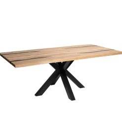 Wohnen Eiche Esszimmertisch mit Epoxid-Harz-Einlagen - Slavidra