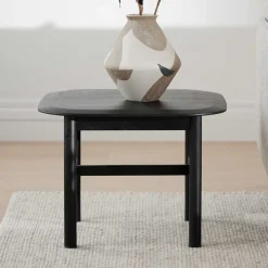 Wohnen Eiche Massivholz Couchtisch in Schwarz - Gracey