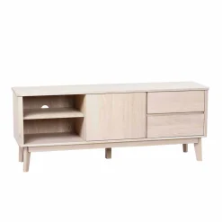 Wohnen Eiche Massivholz TV Schrank in White Wash - Navassa
