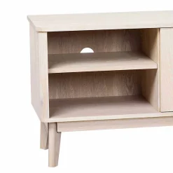 Wohnen Eiche Massivholz TV Schrank in White Wash - Navassa