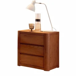 Wohnen Eiche Nachtkommode Chestra mit drei Schubladen