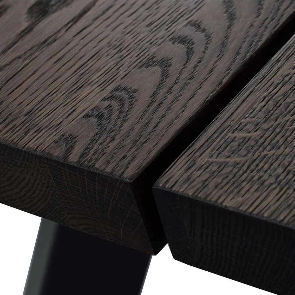 Wohnen Küchen-Essgruppen|Esszimmer Komplett*Eiche Rauchfarben Tisch & 6 Stühle Namac in Dunkelgrau (siebenteilig)