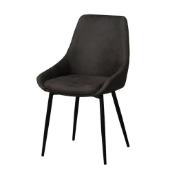 Wohnen Küchen-Essgruppen|Esszimmer Komplett*Eiche Rauchfarben Tisch & 6 Stühle Namac in Dunkelgrau (siebenteilig)