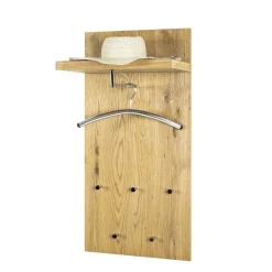 Wohnen Eichefarbenes Garderobenpaneel Maurita mit Hutablage