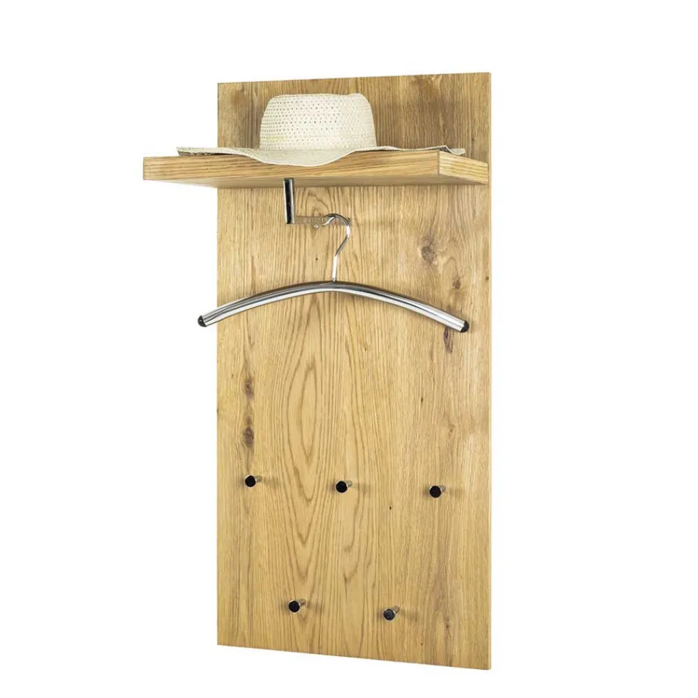 Wohnen Eichefarbenes Garderobenpaneel Maurita mit Hutablage