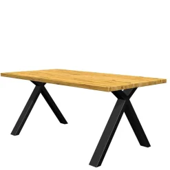 Wohnen Eichenholz Esszimmertisch mit X Füßen - Udot