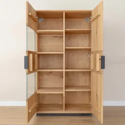 Wohnen Eichenholz Highboard mit Hirnholz Applikation - Deruta