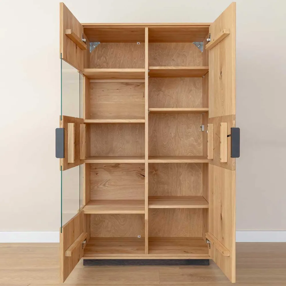 Wohnen Eichenholz Highboard mit Hirnholz Applikation - Deruta