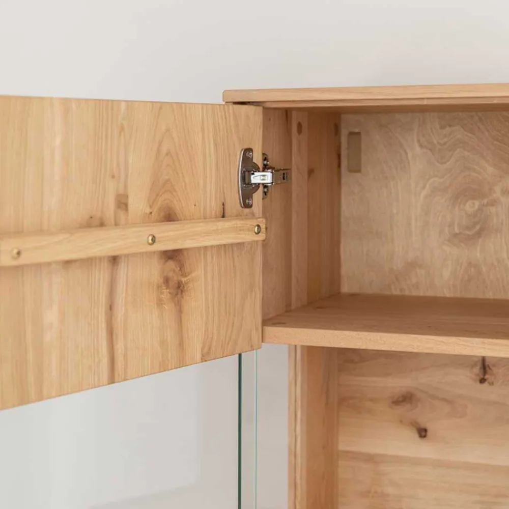Wohnen Eichenholz Highboard mit Hirnholz Applikation - Deruta
