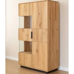 Wohnen Vitrinen|Wohnzimmer-Vitrinen*Eichenholz Highboard Vitrine modern - Judita