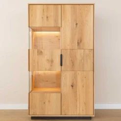 Wohnen Vitrinen|Wohnzimmer-Vitrinen*Eichenholz Highboard Vitrine modern - Judita