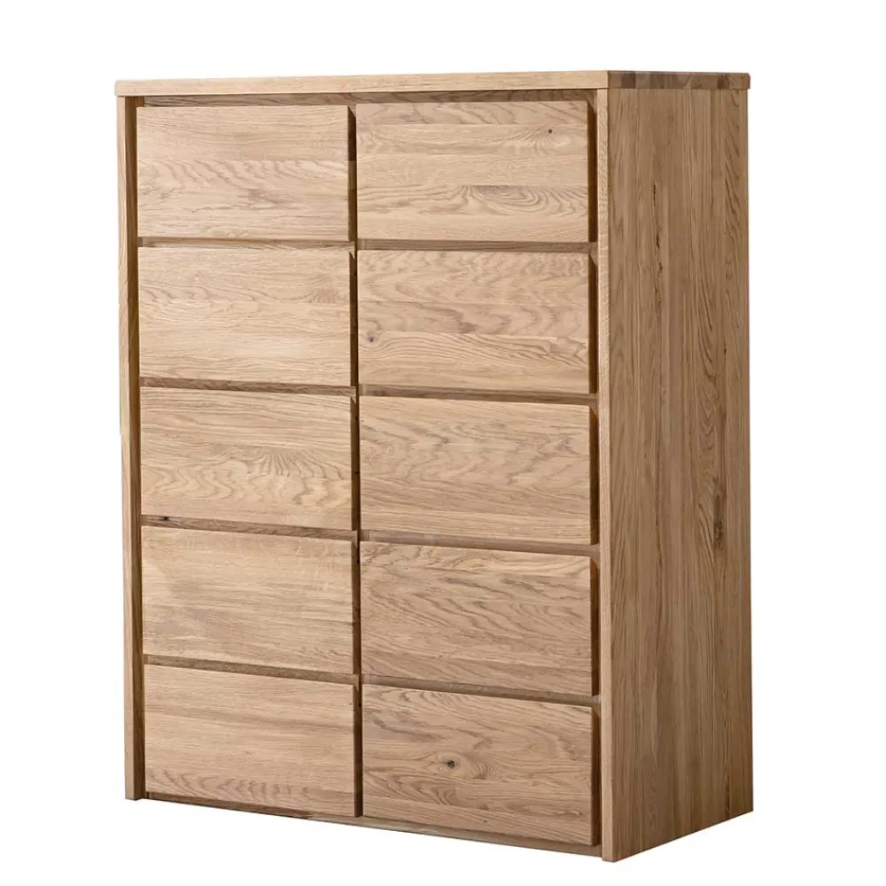 Wohnen Eichenholz Kombi-Kommode mit fünf Schubladen - Villa