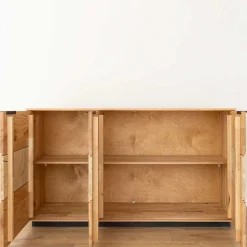 Wohnen Eichenholz Sideboard mit Hirnholz Applikation - Deruta