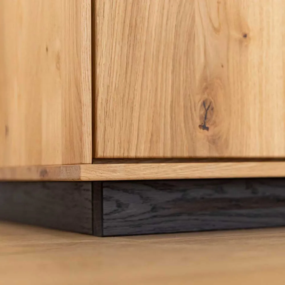 Wohnen Eichenholz Sideboard mit Hirnholz Applikation - Deruta
