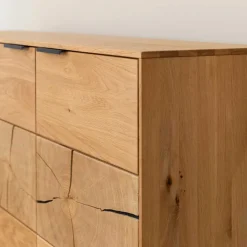Wohnen Eichenholz Sideboard mit Hirnholz Applikation - Deruta
