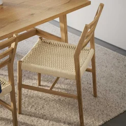 Wohnen Eichenholz Stuhl mit Geflecht Sitz - Francis (2er Set)