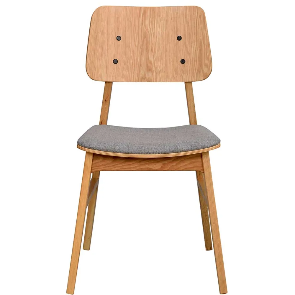 Wohnen Retro Möbel|Küchenstühle*Eichenholz Stuhl mit Polster - Onan (2er Set)