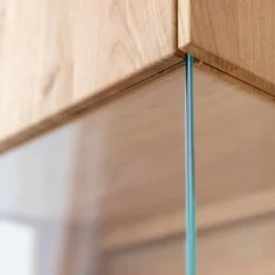 Wohnen Vitrinen|Wohnzimmer-Vitrinen*Eichenholz Vitrine mit Hirnholz Applikation - Deruta