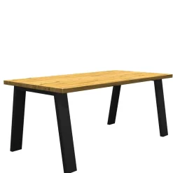 Wohnen Schwarze Möbel|Naturholzmöbel*Eichetisch mit Metallbeinen in 12 Größen - Miley