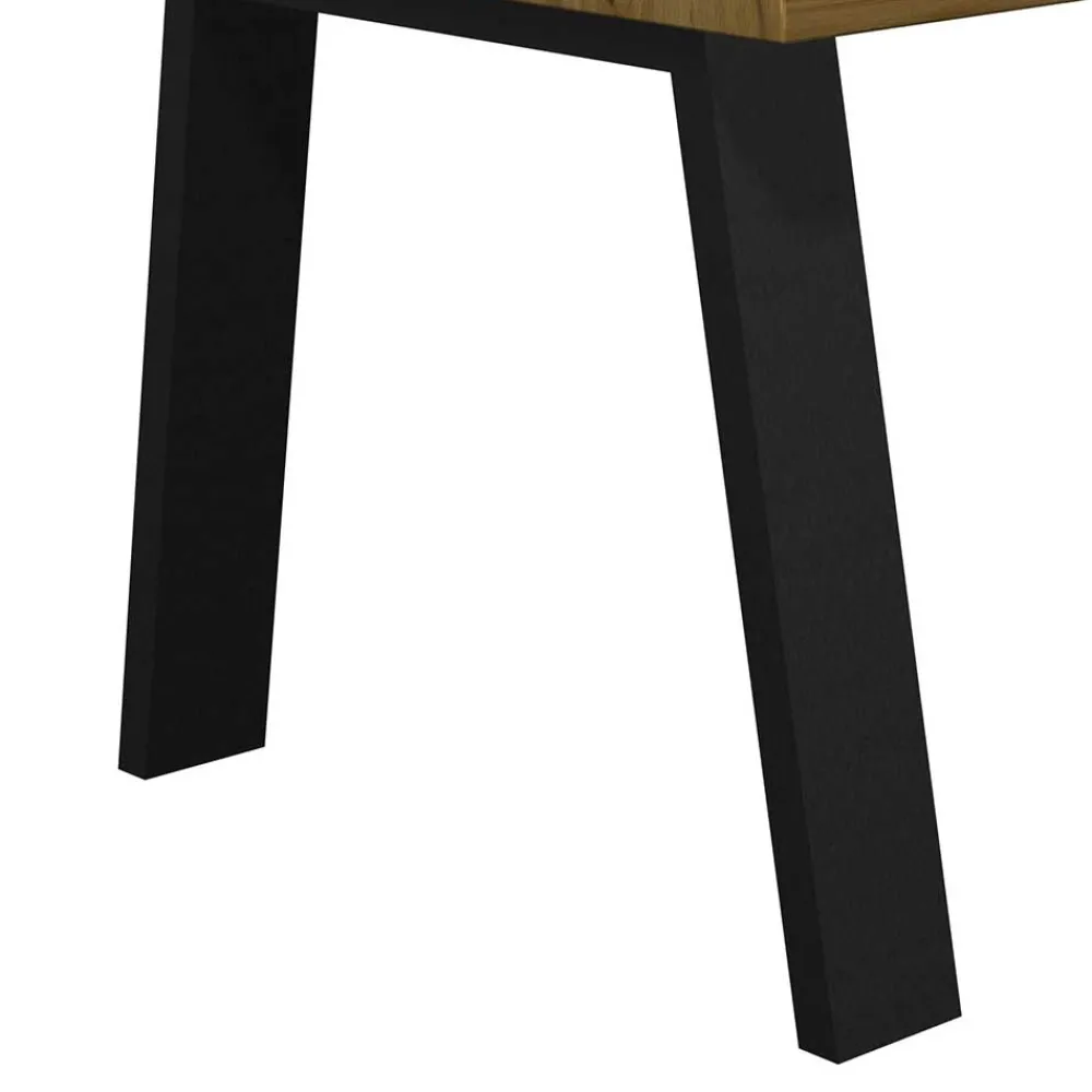 Wohnen Schwarze Möbel|Naturholzmöbel*Eichetisch mit Metallbeinen in 12 Größen - Miley