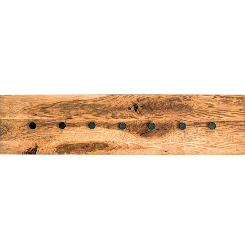 Wohnen Einfache Wandgarderobe aus Eiche & Metall - Arno