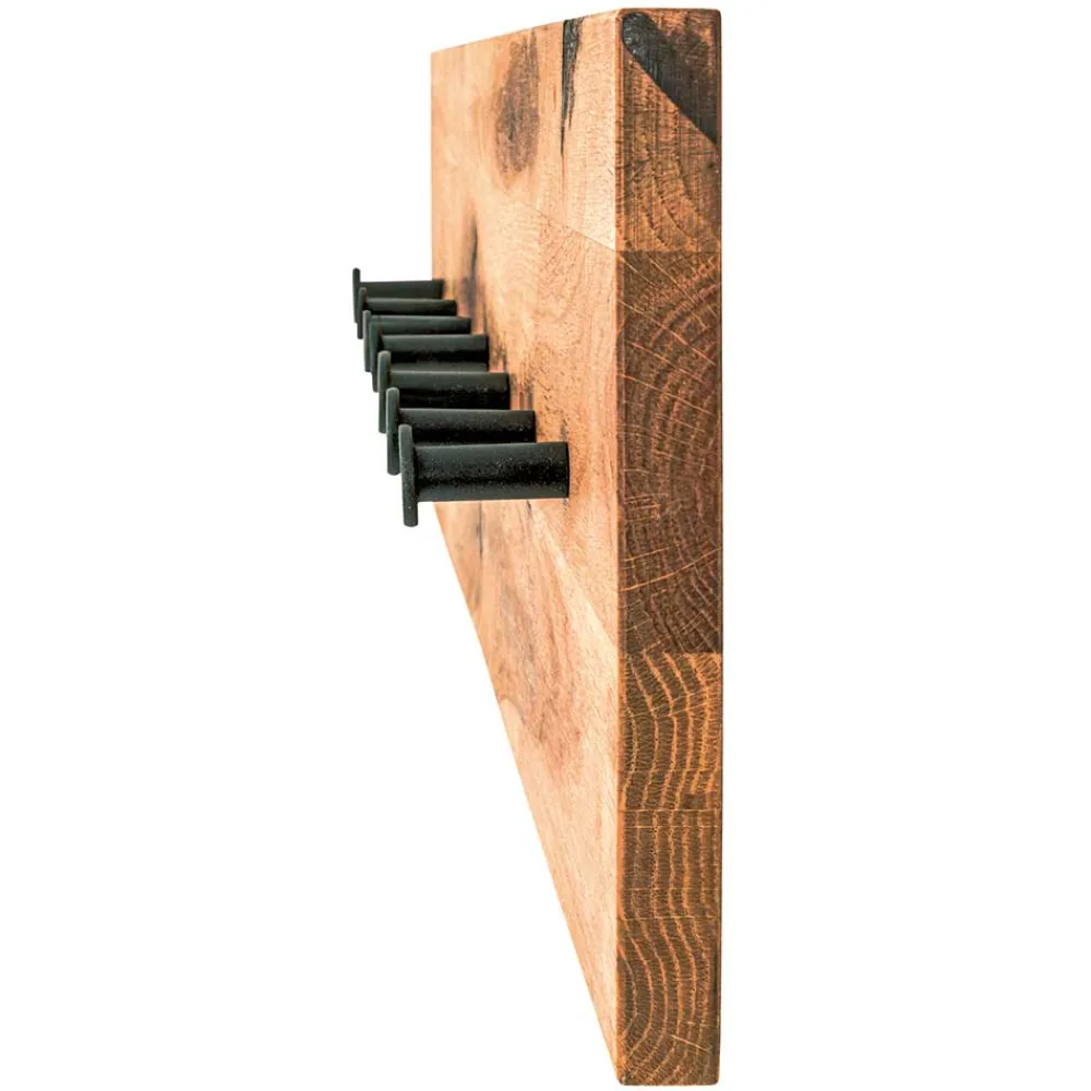 Wohnen Einfache Wandgarderobe aus Eiche & Metall - Arno