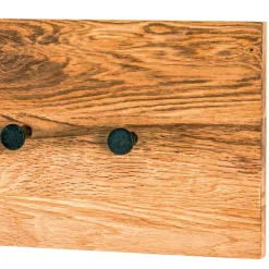 Wohnen Einfache Wandgarderobe aus Eiche & Metall - Arno