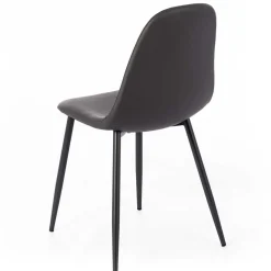 Wohnen Graue Möbel*Einfarbige Esszimmerstühle in Dunkelgrau - Hiscura (4er Set)