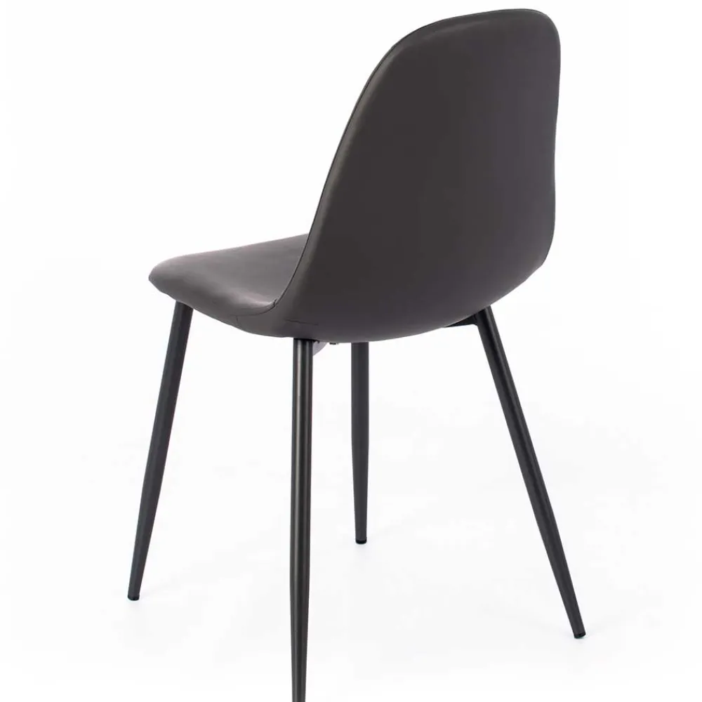 Wohnen Graue Möbel*Einfarbige Esszimmerstühle in Dunkelgrau - Hiscura (4er Set)