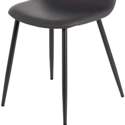 Wohnen Graue Möbel*Einfarbige Esszimmerstühle in Dunkelgrau - Hiscura (4er Set)