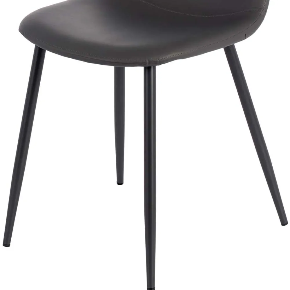 Wohnen Graue Möbel*Einfarbige Esszimmerstühle in Dunkelgrau - Hiscura (4er Set)