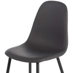 Wohnen Graue Möbel*Einfarbige Esszimmerstühle in Dunkelgrau - Hiscura (4er Set)