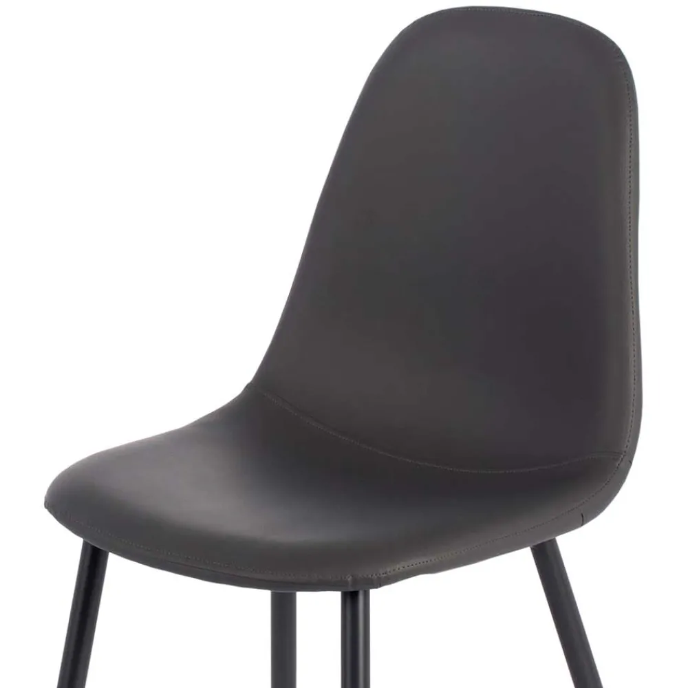 Wohnen Graue Möbel*Einfarbige Esszimmerstühle in Dunkelgrau - Hiscura (4er Set)