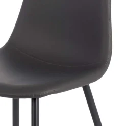 Wohnen Graue Möbel*Einfarbige Esszimmerstühle in Dunkelgrau - Hiscura (4er Set)