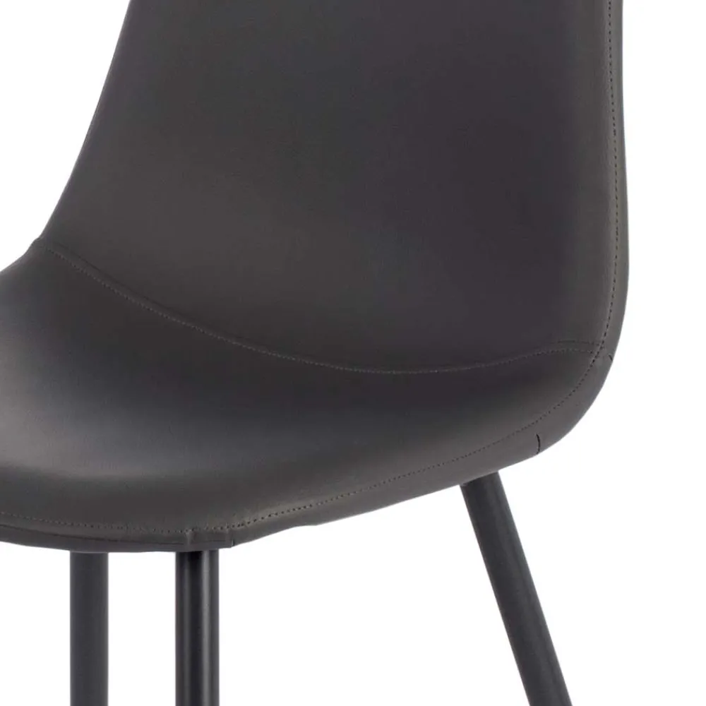 Wohnen Graue Möbel*Einfarbige Esszimmerstühle in Dunkelgrau - Hiscura (4er Set)