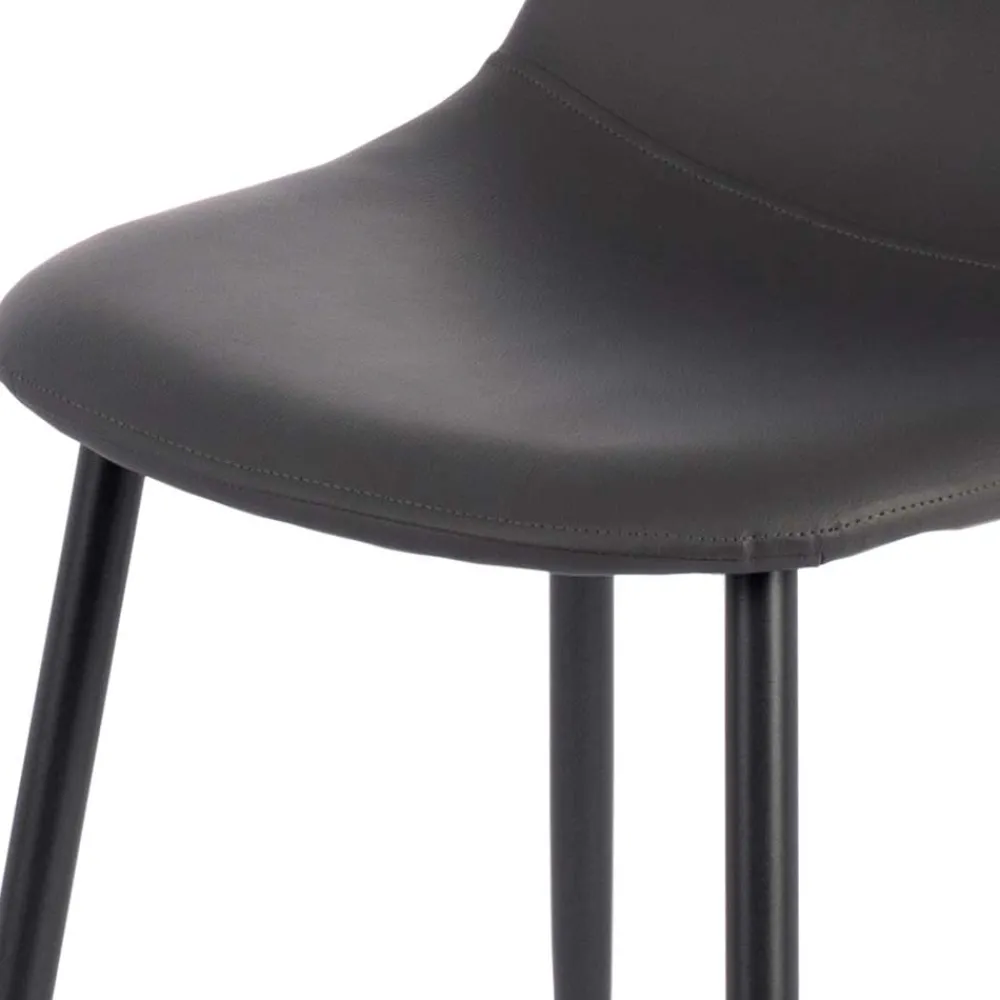 Wohnen Graue Möbel*Einfarbige Esszimmerstühle in Dunkelgrau - Hiscura (4er Set)