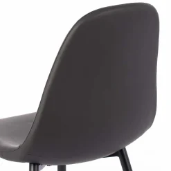 Wohnen Graue Möbel*Einfarbige Esszimmerstühle in Dunkelgrau - Hiscura (4er Set)