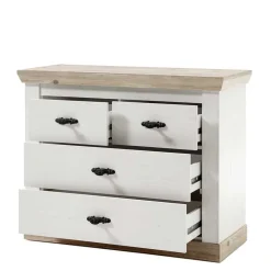 Wohnen Weiße Möbel|Glasmöbel*Einrichtung Diele Möbel Kombi - Nedita (vierteilig)