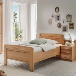 Wohnen Betten|Betten*Einzelbett & Nachtkommode in Eiche - Sendician (zweiteilig)