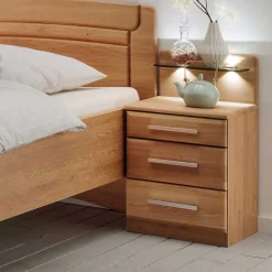 Wohnen Betten|Betten*Einzelbett & Nachtkommode in Eiche - Sendician (zweiteilig)