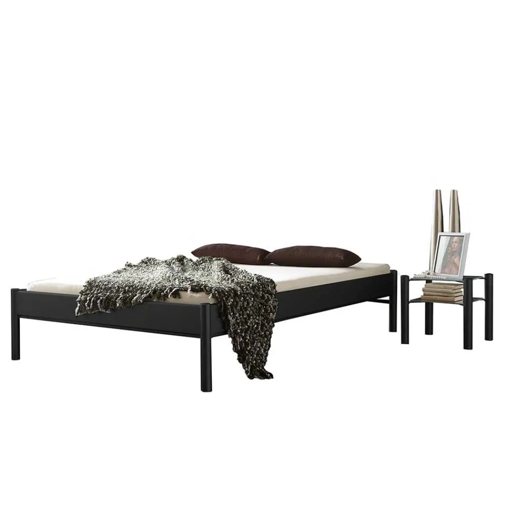 Wohnen Einzelbett Lanuge aus schwarzem Metall (zweiteilig)