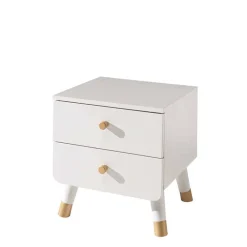 Wohnen Einzelbett mit Nachtkommode in Weiß - Baranoma (zweiteilig)